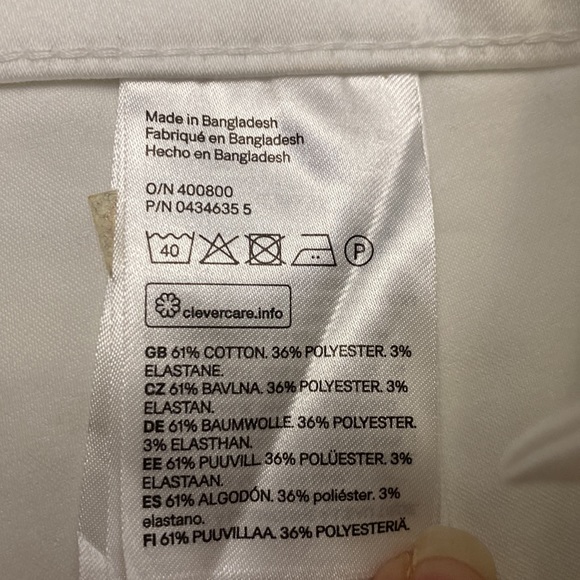 H&M white side zipper pants size 8 - Picture 4 of 7